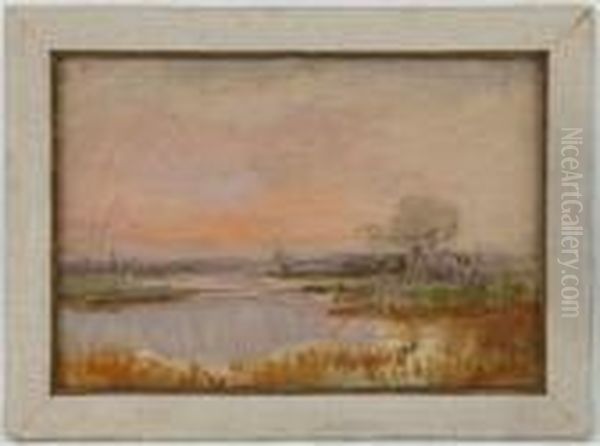 Paysage De Campagne Oil Painting by Johan Barthold Jongkind