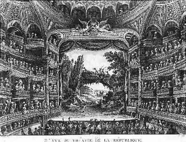 Second view of the Theatre de la Republique plate 83 from volume IV of Voyage de France Oil Painting by Francois Denis Nee