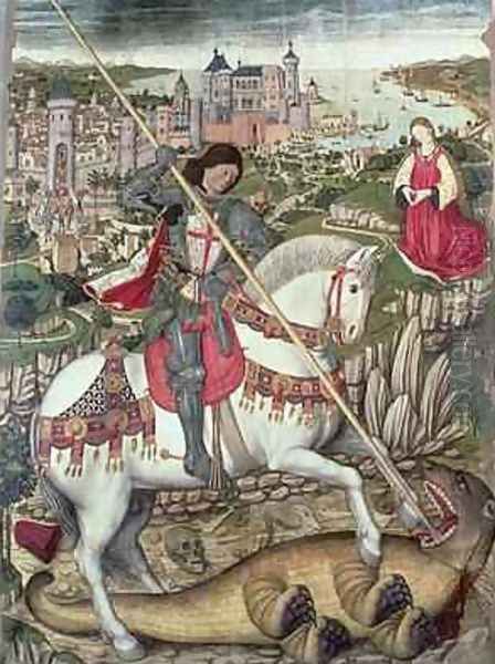 St George and the Dragon Oil Painting by Pedro Nisart