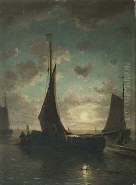 Moonlight View. Oil Painting by Johan Barthold Jongkind