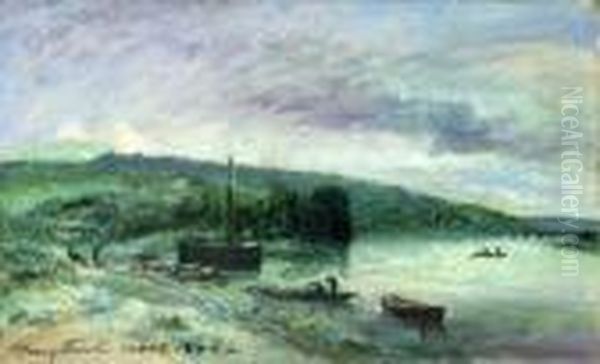 La Seine A Meudon Oil Painting by Johan Barthold Jongkind