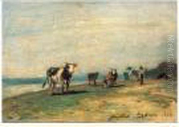 Bord De Mer A Sainte-adresse Oil Painting by Johan Barthold Jongkind