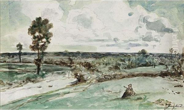 Paysage Du Nivernais Oil Painting by Johan Barthold Jongkind