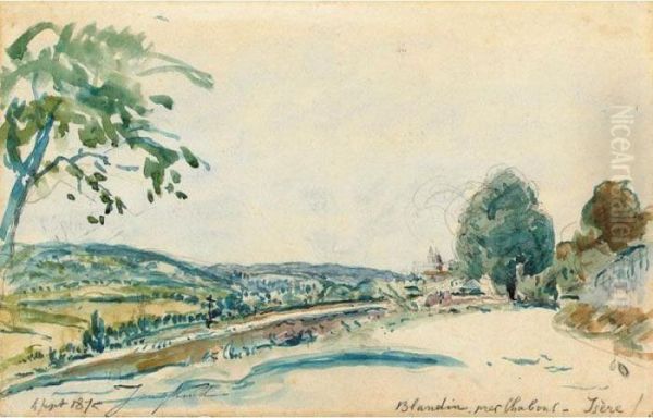 Blandin Pres Chablons, Isere Oil Painting by Johan Barthold Jongkind