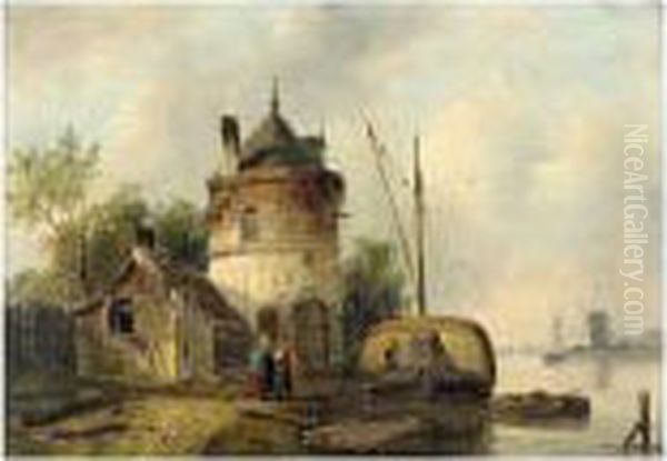 Paysage Hollandais Oil Painting by Johan Barthold Jongkind