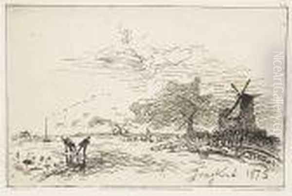 Two Etchings.
Demolitions De La Rue Des Francs-bourgeois Saint Marcel Oil Painting by Johan Barthold Jongkind