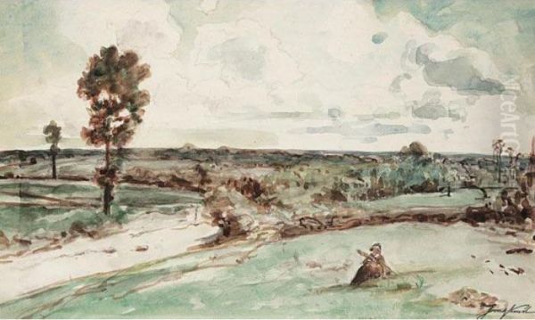 Paysage Du Nivernais Oil Painting by Johan Barthold Jongkind