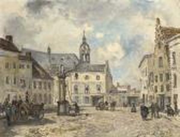 Place A Anvers Oil Painting by Johan Barthold Jongkind