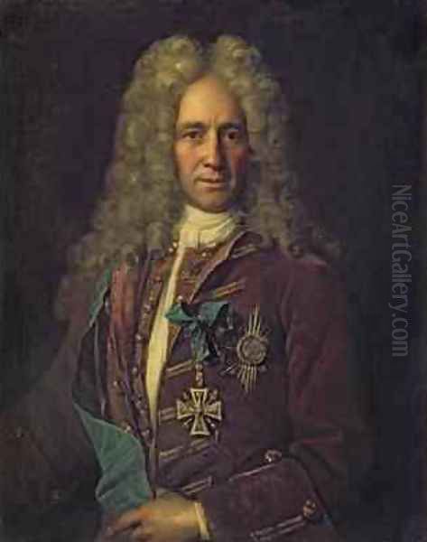 Portrait of State Chancellor Count G Golovkin 1720 Oil Painting by Ivan Nikitich Nikitin