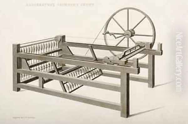 The Spinning Jenny invented by James Hargreaves in 1764 1835 Oil Painting by Nicholson, Thomas Henry