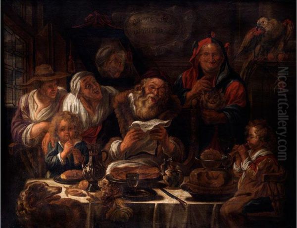 Wie Die Alten Sungen, So Pfeifen Auch Die Jungen Oil Painting by Jacob Jordaens