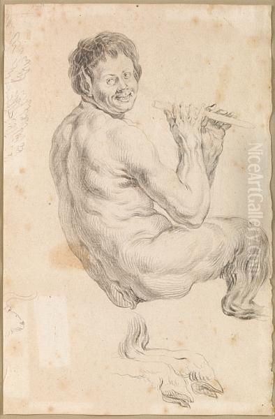 A Study Of Pan Seated, Playing The Pipes Oil Painting by Jacob Jordaens