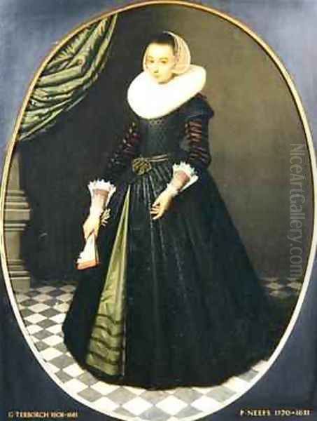 Oval Portrait of a Lady Oil Painting by Pieter the Elder Neefs