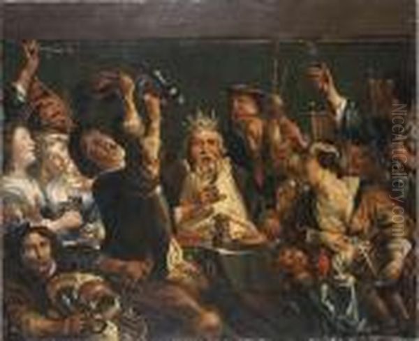 Il Re Beve Oil Painting by Jacob Jordaens