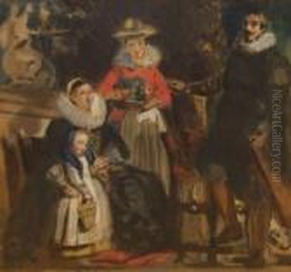 The Artist And His Family Oil Painting by Jacob Jordaens