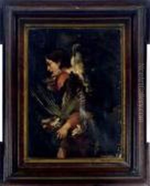 A Young Man Carrying Meat And Poultry Oil Painting by Jacob Jordaens