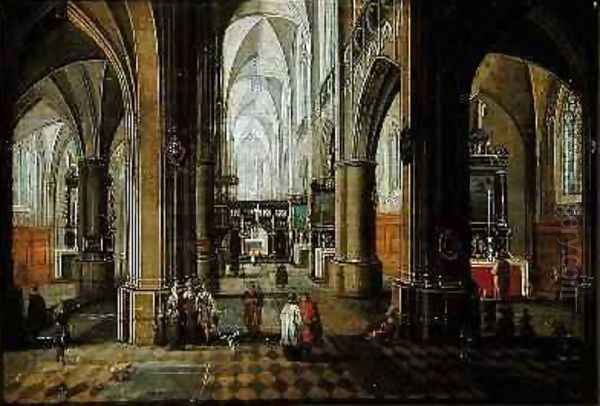 Interior of a Church Oil Painting by Pieter the Elder Neefs