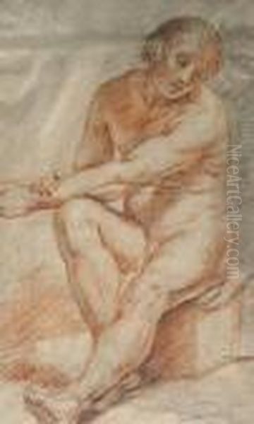 Seated Nude Oil Painting by Jacob Jordaens