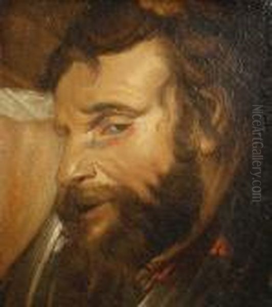 The Head Of A Bearded Man In Armour Oil Painting by Jacob Jordaens