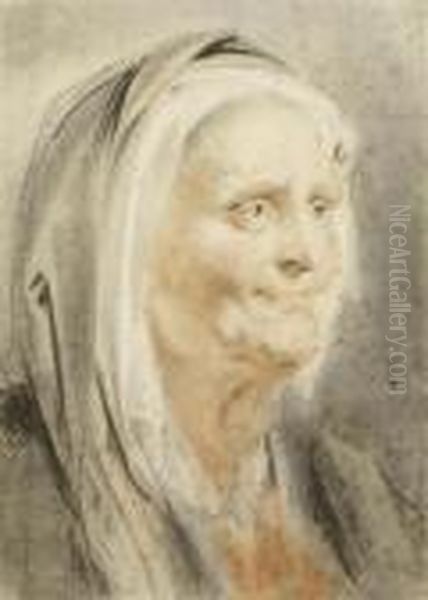 Portrait Of An Older Woman Oil Painting by Jacob Jordaens