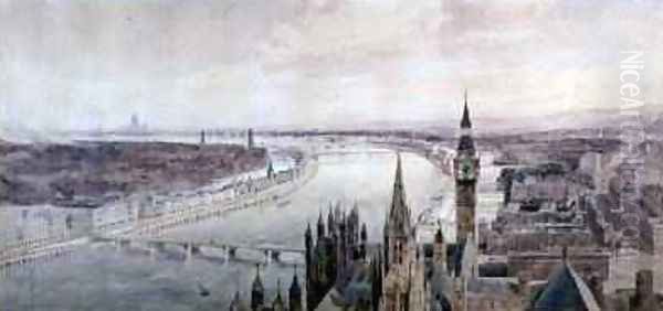 Panorama of London Oil Painting by Henry Newton