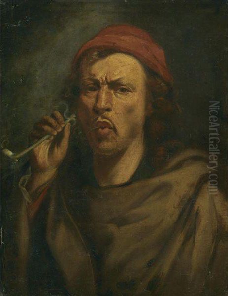 A Man Smoking Oil Painting by Jacob Jordaens