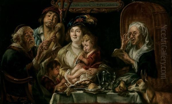 As The Old Sang Oil Painting by Jacob Jordaens