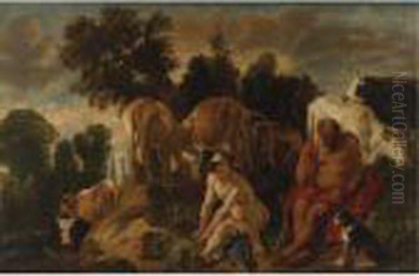 Landscape With Mercury And Argus Oil Painting by Jacob Jordaens