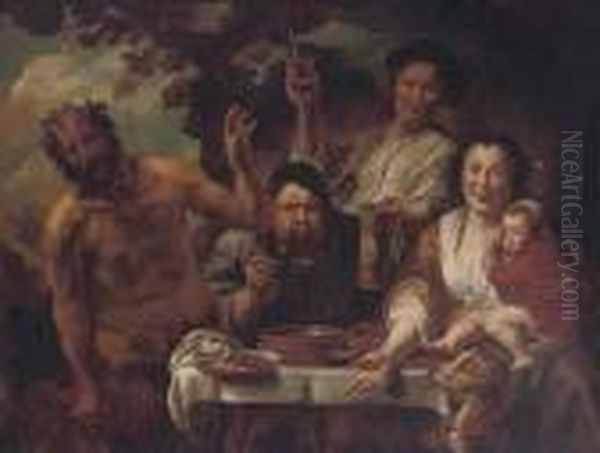 The Satyr And The Peasant Oil Painting by Jacob Jordaens