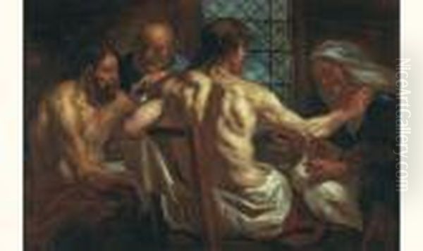 Philemon Et Baucis Oil Painting by Jacob Jordaens