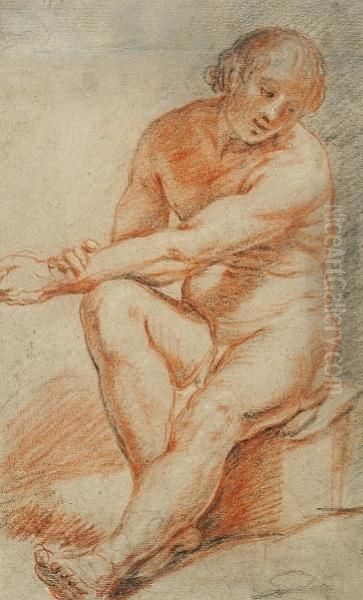 Seated Nude Oil Painting by Jacob Jordaens