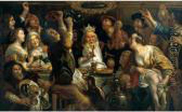 The King Drinks Oil Painting by Jacob Jordaens