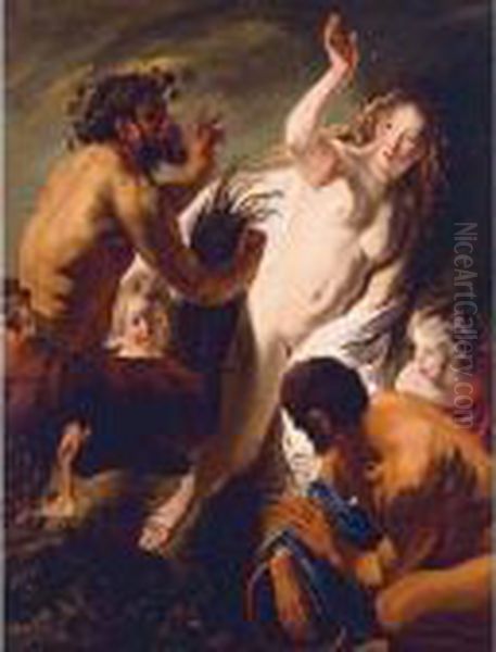 Pan And Syrinx Oil Painting by Jacob Jordaens