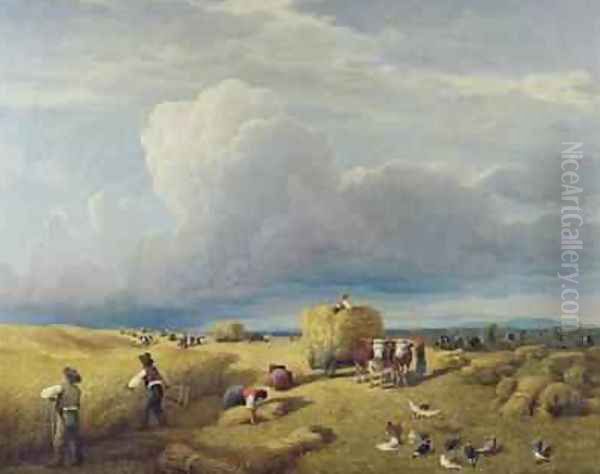 Harvesting Corn 1865 Oil Painting by Jan Nowopacky