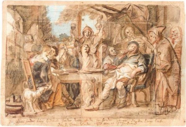 A Merry Company (an Allegory Of Integrity) Oil Painting by Jacob Jordaens