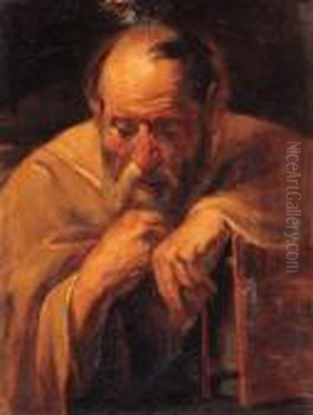 An Apostle Holding A Book Oil Painting by Jacob Jordaens