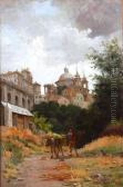 Scorcio Di Ariccia Oil Painting by Pio Joris