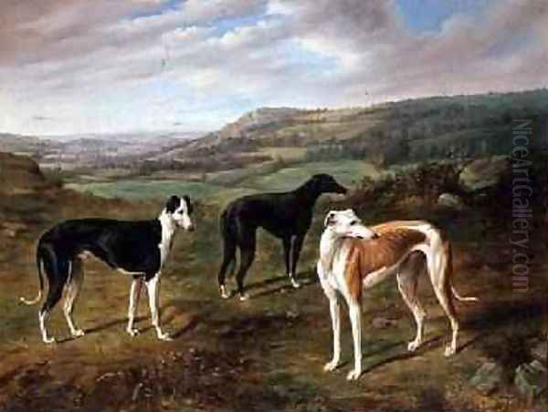 Greyhounds Oil Painting by Benjamin Cam Norton