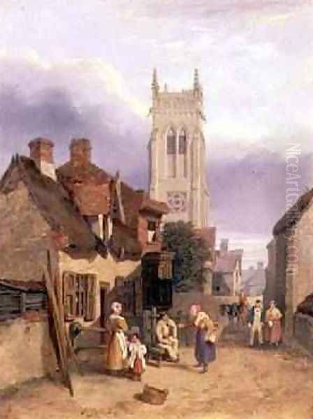 Cromer Church Norfolk Oil Painting by Henry Ninham