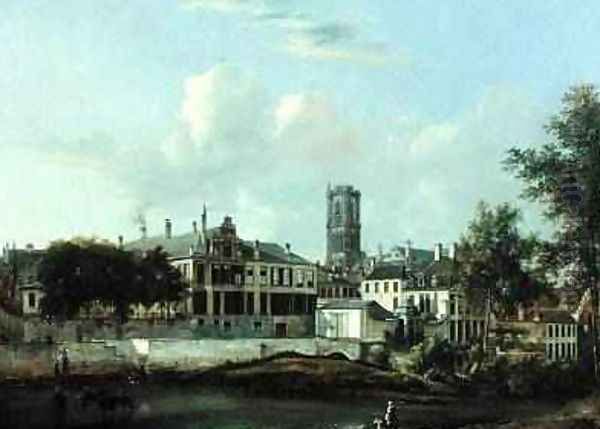 View of the Schelde and the Sint Baafskathedraal Ghent 1819 Oil Painting by Pieter Frans de Noter