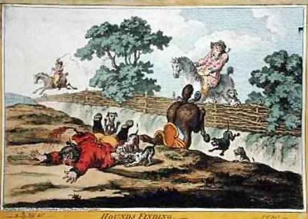 Hounds Finding etched by James Gillray 1756-1815 Oil Painting by Brownlow North