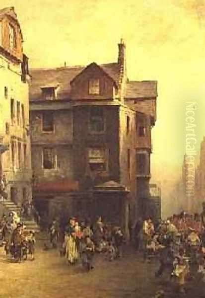 John Knoxs House High Street Edinburgh 1885 Oil Painting by Pollok Sinclair Nisbet