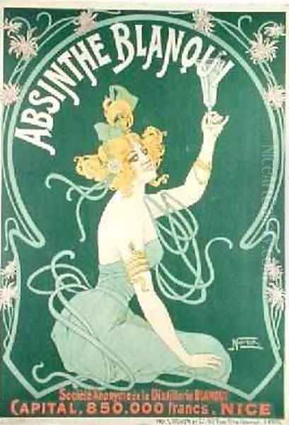 Poster advertising Absinthe Blanqui Oil Painting by Nover