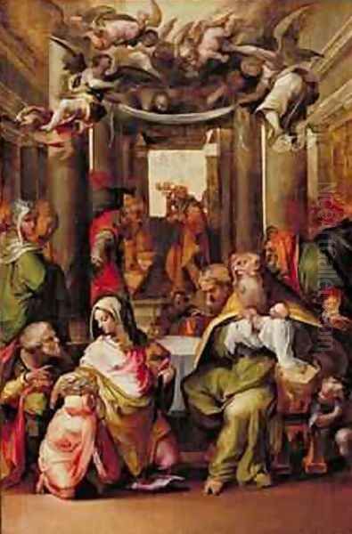 The Presentation in the Temple 1567 Oil Painting by (Giovanni Frencesco Bezzi) Nosadella