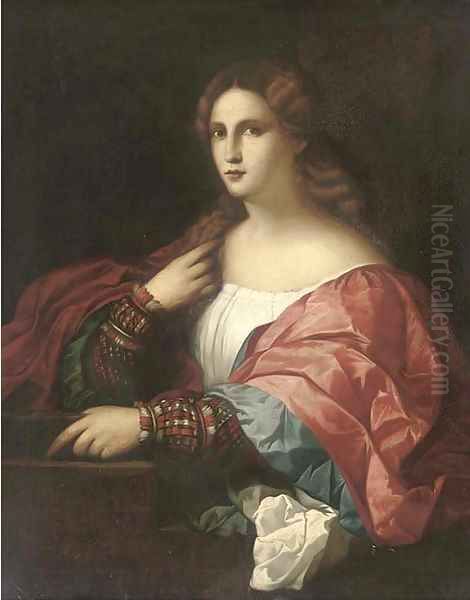 La Bella Oil Painting by Palma Vecchio (Jacopo Negretti)