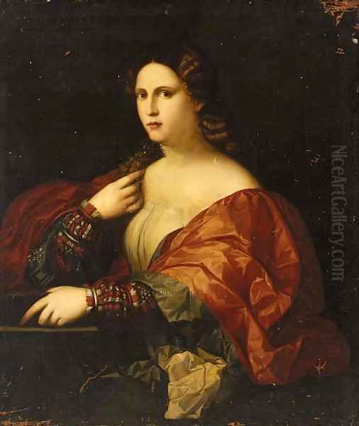 La Bella Oil Painting by Palma Vecchio (Jacopo Negretti)