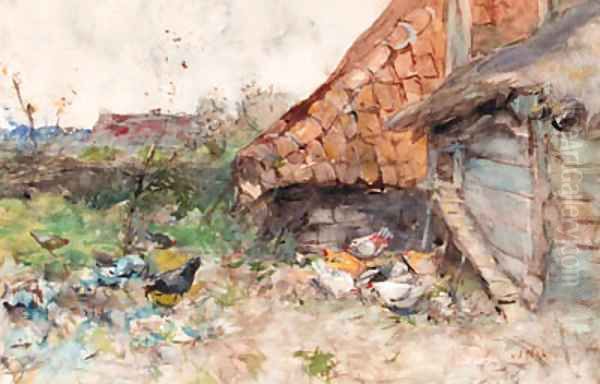 The chicken run Oil Painting by Willem Van Der Nat