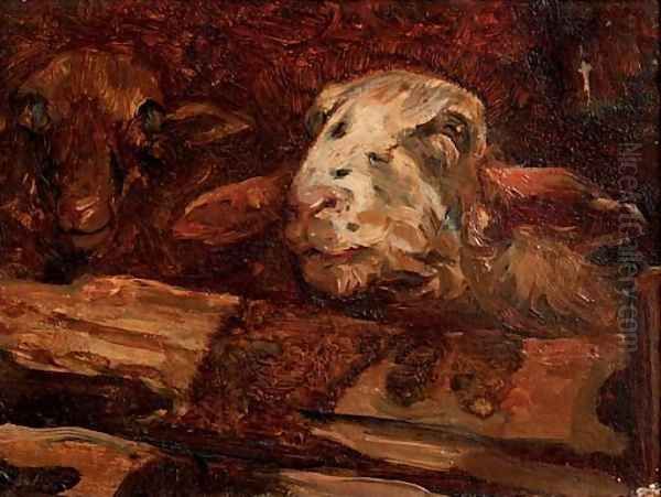 In the sheep pen Oil Painting by Willem Van Der Nat