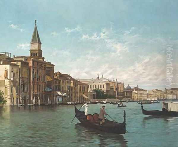 Sull' Canale Grande, Venezia Oil Painting by Sebastiano Novelli