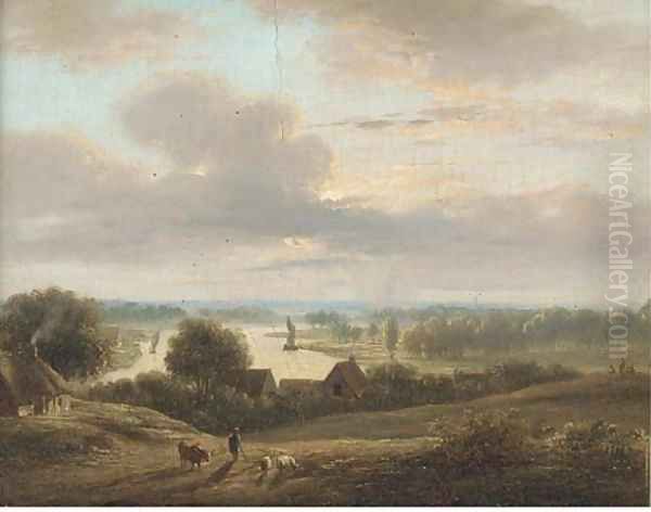 On the River Forth, Sterling Oil Painting by Alexander Nasmyth